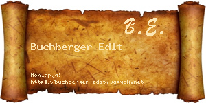 Buchberger Edit névjegykártya